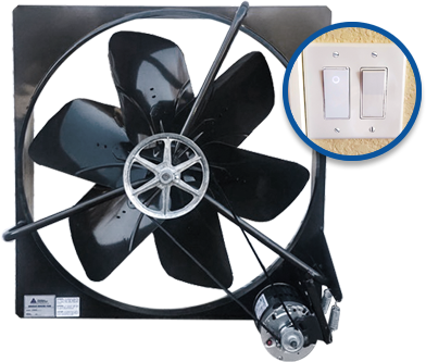 Fanman's fans allow you to easily control your fans via a built-in lightswitch.
